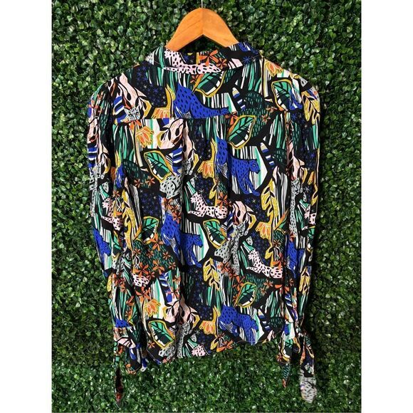 Anthropologie Maeve Masha Volnova Carmiel Buttondown Top Sz 2 - Picture 8 of 9